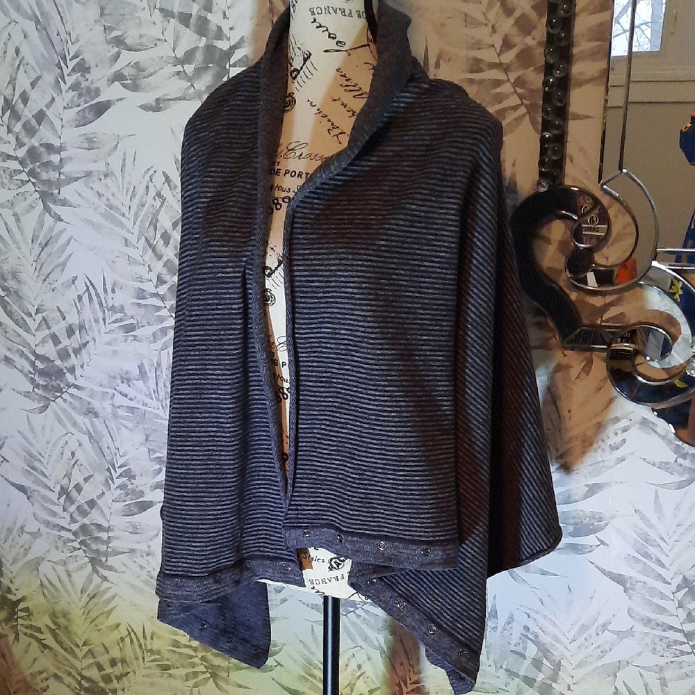 Lululemon Athletica Navy Striped Poncho